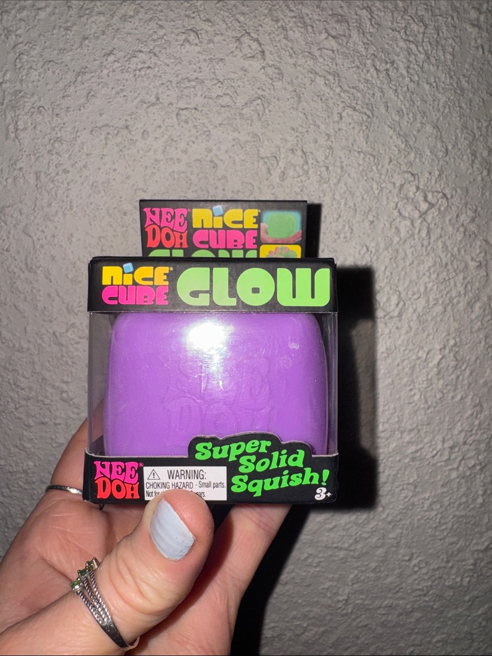 Nee Doh Nice Cube Glow - Purple Super Solid Squish